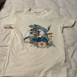 Crewcuts Kids Tee with Dinosaur Drum Graphic - Cream